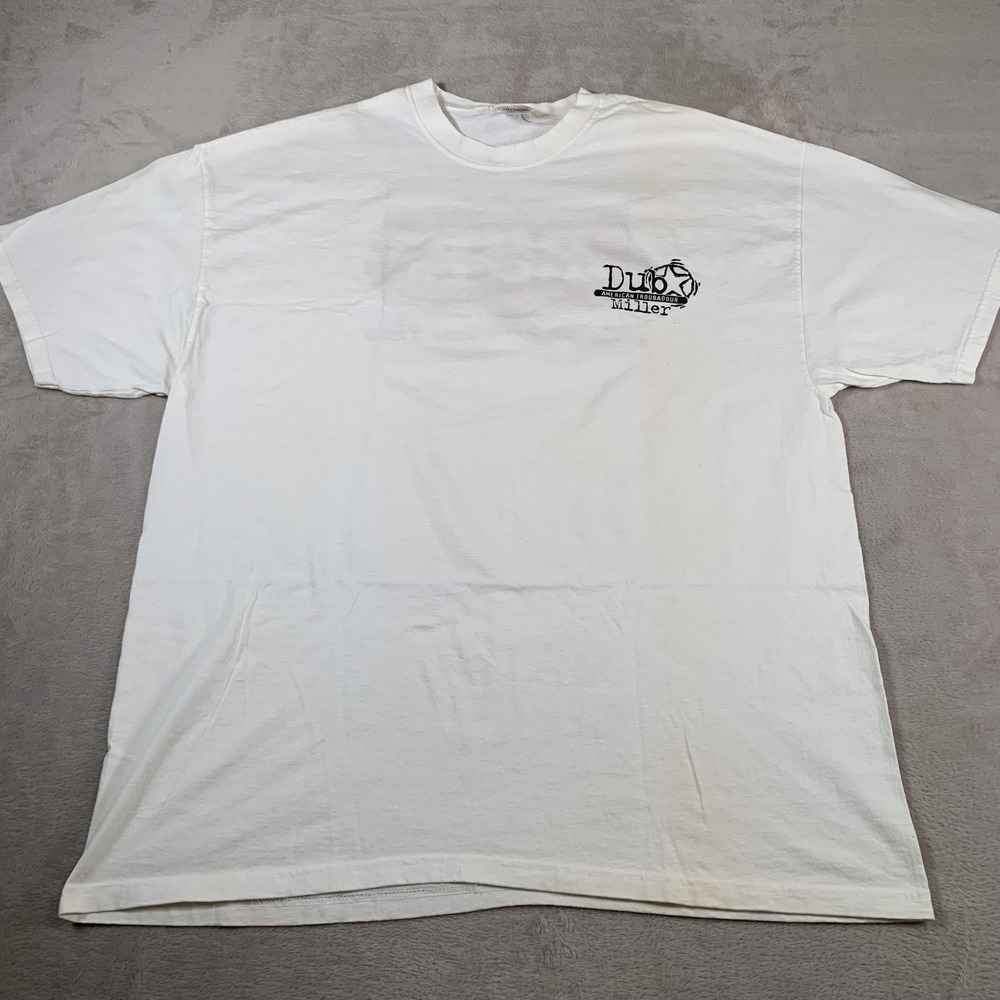 VTG Dub Miller Shirt Mens 2XL White American Troubadour Lone Star Time Band Tee